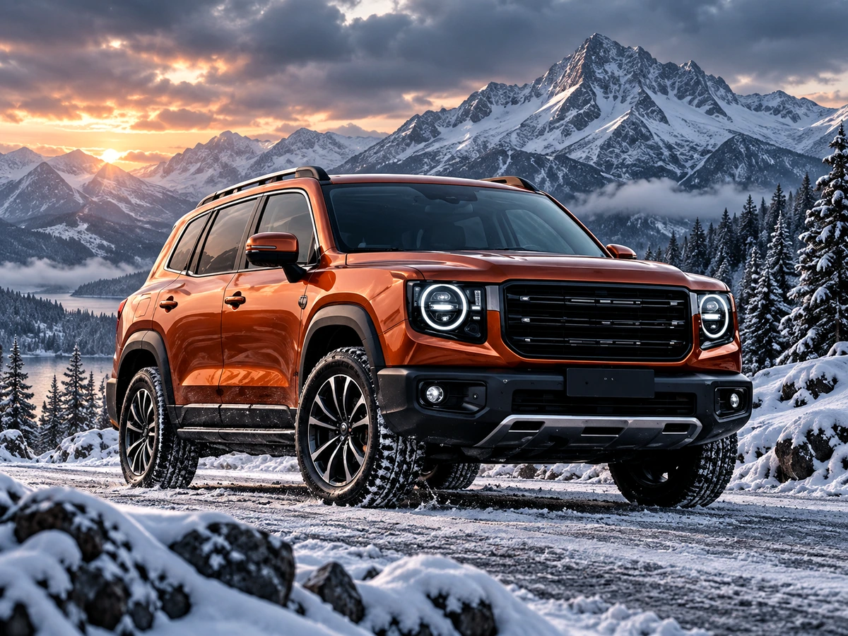 Иллюстрация HAVAL Dargo на зимней дороге