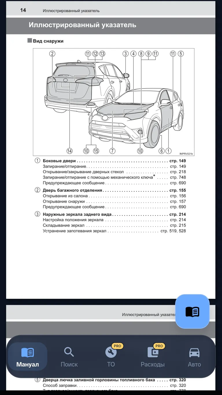 Toyota RAV4: Страница руководства